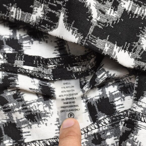 Calvin Klein Women Sheath Dress Polyester Black Geometric Size 4 Crew Neck - Picture 8 of 8